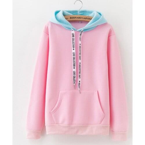 Autumn Winter Sweatshirts Women Flocking Hoodies Plus size Students Casual Top Slim Female Warm Coat Pullover Sweatshirts KW125