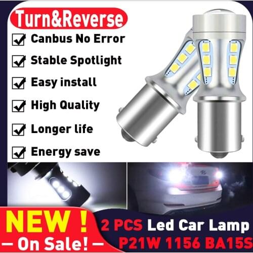 P21W Led Canbus W16w BA15S Drl Diode Bulbs On Cars T20 Backup Turn Signal Lamps Brake Reverse Lights For Ford Transi Tranger c s