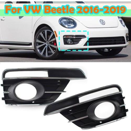 2pcs Car Front Bumper Fog Light Lamp Grille Grill Cover Fog Light Grill Grille For VW For Beetle 2016-2019 5C5854661J 5C5854662J