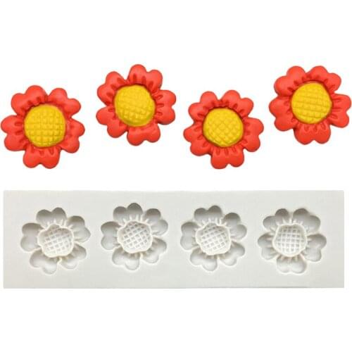 Sunflower Silicone Sugarcraft Mold Resin Tools Cupcake Baking Mould Fondant Cake Decorating Tools