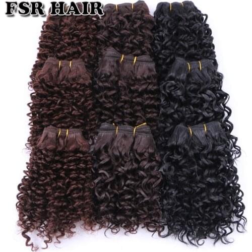 FSR Synthetic Hair weave Short Kinky Curly hair weaving 6 pieces/Lot 210g hair product