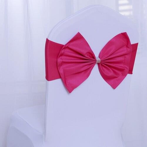 Wedding chair sash tie bow acrylic chair cover band elastic chair sashes spandex cover chair LX2092