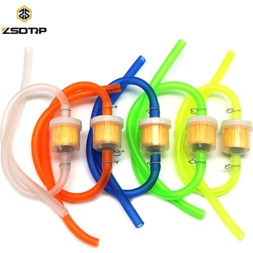 ZSDTRP 1PCs Universal Gasoline Oil Fuel Filter & Fuel Hose &Line Clamp Set For Motorcycle Moped Scooter Dirt Bike ATV