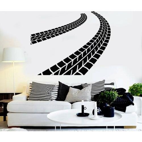 Vinyl Wall Decal Tire Track Driver Garage Car Decoration Sticker Mural Car Home Decor Fashion Art Drift Tire Print Wall Sticker2