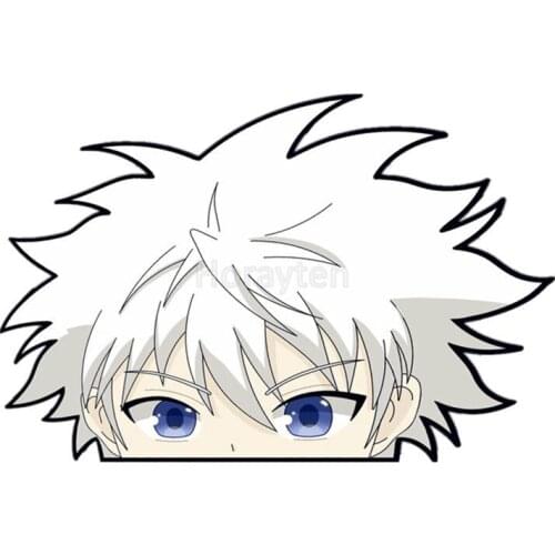 Car Styling Vinyl Stickers for Killua Hunter Peeker Anime Peeping Boy Graphics Motor Bikes Keyboard Decal