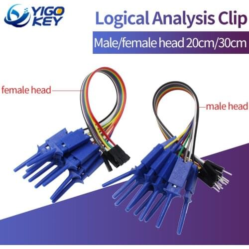 10pcs 200mm High Efficiency Test Hook Clip Logic Analyzer Cable Gripper Probe Test Clamp Kit