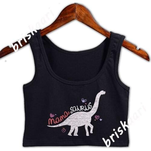 Womens Womens Cute Mamasaurus Mothers Day Crop Top Printing For Fitness Female Spring Vintage Crop Top S-2xl Vest