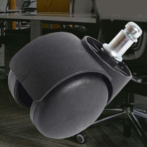 1 Pcs 2 Inch Stem Universal Mute Black Caster Nylon Wheel Executive Chair Office Chair Swivel Rollers 360 Degree Furnitu AA