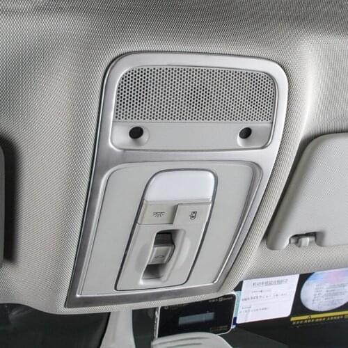 Stainless Steel Car Roof Reading Lamp Frame Decoration Cover Trim 2Pcs For Audi Q3 2013-2017 Dome Light Trim Decals