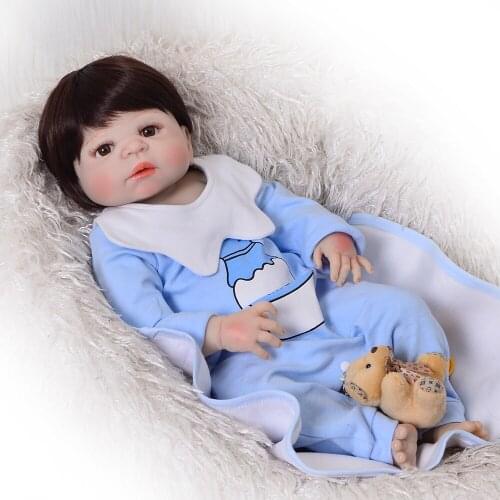 23 Inch Boneca bebes reborn boy Full Silicone Vinyl Reborn baby Dolls 57 cm Realistic menino Newborn Dolls toys