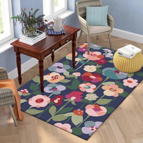 3D flower Carpet Colorful Floral Printing Anti-Static Decor Rug For Modern Living Room bedroom Bedside sofa table doormat Custom