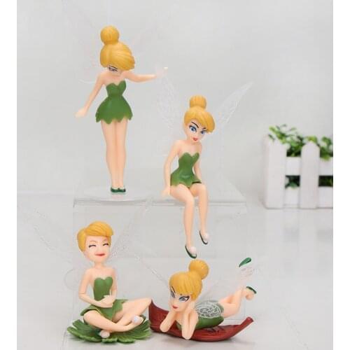 4pcs/lot 4-11cm Princess Fairy Wings Beautiful Faery Vinyl Doll Toys Adorable Figures Toy