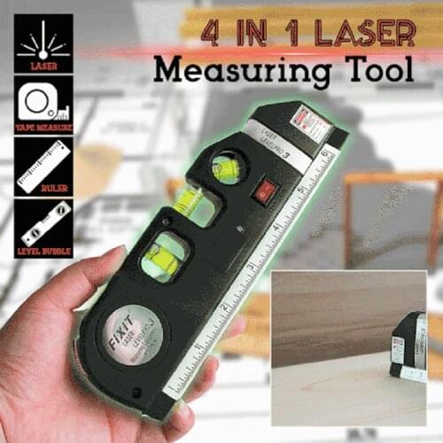 4 In 1 Laser Measuring Tool Infrared Laser Level Cross Line Laser Tape with 2.5m Measure Tape Multifunction Laser Level Tools