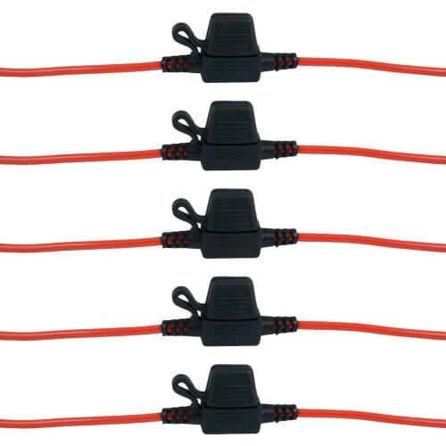 5Pcs In-Line Mini Blade Fuse Holder Waterproof Dustproof High Temperature Resistant Premium Splash Proof Fuses 12V 20A for Car