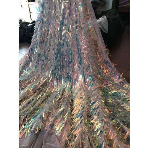 African French Net Lace Fabric with good quality embroidered Tulle Fabric z-han6113 with sequins