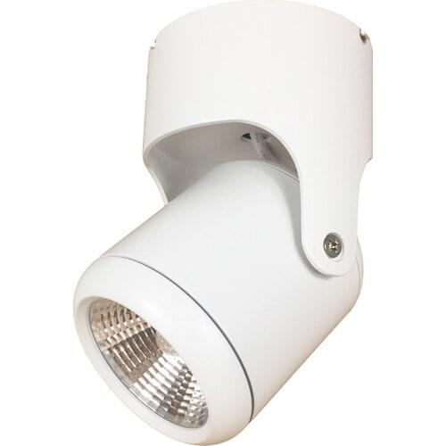 White 5W 3000K Surface Mounted SpotLight 400lm Adjustable LED Ceiling Lamp with Ring Fixture