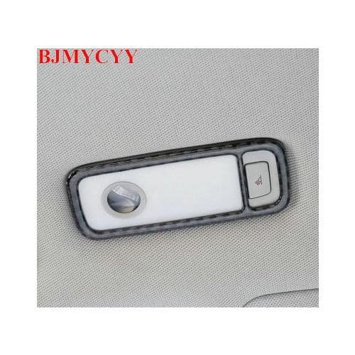 BJMYCYY 2PCS/SET Carbon fiber decoration frame for rear reading lamp of automobile for Audi Q5
