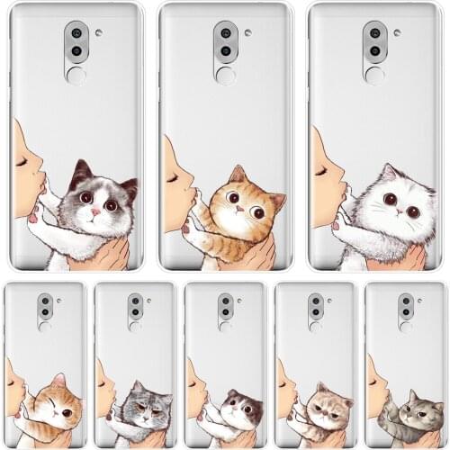 Soft Phone Case Silicone For Huawei Honor 4C 5C 6C 6A Pro Kiss Cat Cute Cartoon Funny Back Cover For Huawei Honor 4X 5A 5X 6 6X