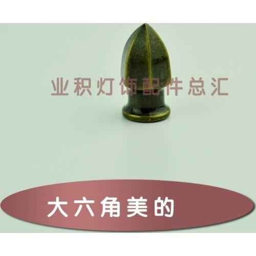 European style lamp candle lamp big six corners beauty Plating fittings Pendant lamp cap decorative nut DIY lighting accessories