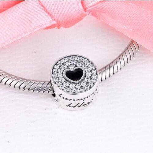 Anniversary Celebration Charm 925 Sterling Silver Clear Cz Beads for Jewelry Making DIY for Women Gift Fit Charms Bracelet 02445