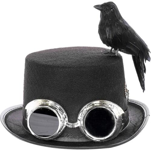 Halloween Party Party Props Vintage Steam Punk Cosplay Crow Black Raven Steampunk Goggles Hats For Men
