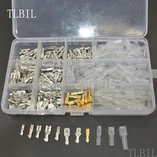 300Pcs 2.2/2.8/4.8/6.3mm Insulated Electrical Wire Crimp Terminal Spade Connector Assortment Set