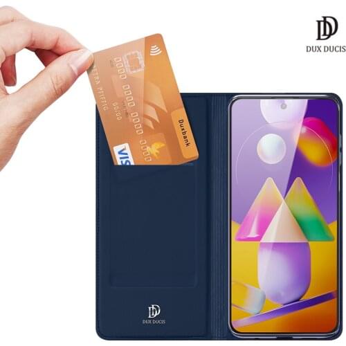 For Samsung Galaxy M31S DUX DUCIS Skin Pro Series Leather Wallet Flip Case Full Protection Steady Stand Magnetic Closure