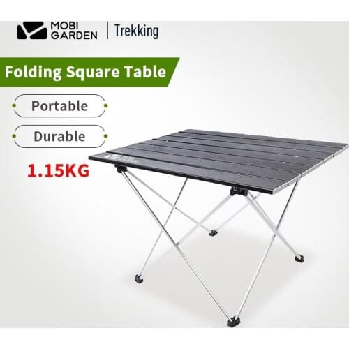MOBI GARDEN Outdoor Camping Folding Table 30kg Bearing Weight Aluminum Alloy Square Picnic Table Outdoor Barbecue Anti Dirty