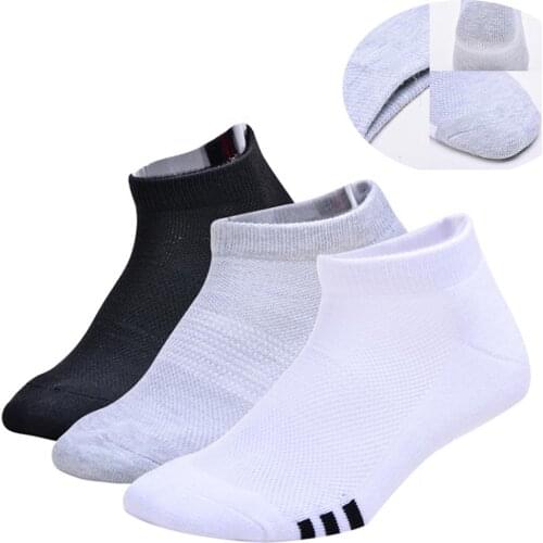 David angie Summer Men Cotton Ankle Socks Casual Solid Color Short Sock Mesh Breathable Quality Male Socks Black White, 1Y55584
