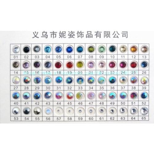 Non Hot Fix Flatback Crystal Rhinestones Color Card One Piece Come With Normal And AB Colors