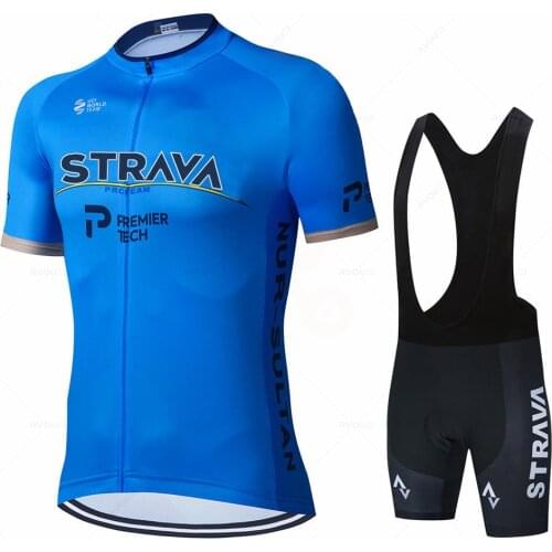 New 2021 Strava Cycling Jersey Set Breathable Bicycle Jersey Men Cycling Clothing Clothes Bib Shorts Suits Bike Wear Jerseys