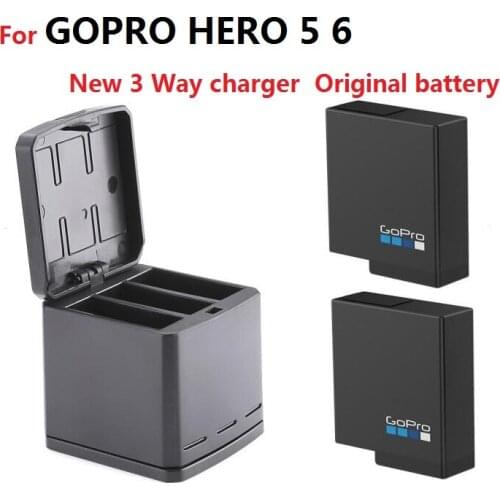 For Gopro HERO 7 6 5 Original Battery Batteries NEW 3-way LED Charger Case / Box for GOPRO HERO 5 7 8 Camera Accessories