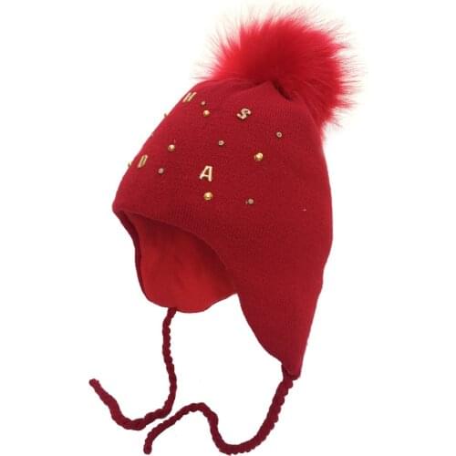 MTTZSYLHH autumn and winter childrens knitted color hair ball letters soft fabric