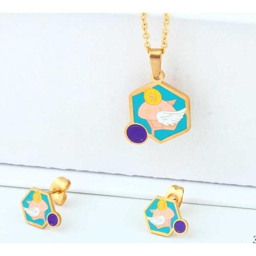 OUFEI Wholesale Stainless Steel Jewelry Set For Women Jewelry Accessories Wedding Jewelry Necklace Pendants Earrings Sets
