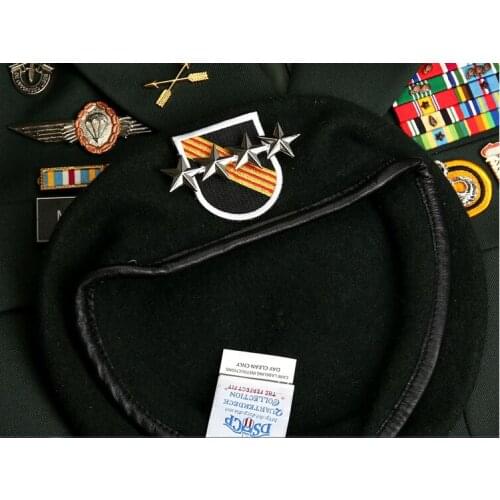 US Army Special Forces Group Wool Green Beret CAP 5th Group 4 Star General Rank Military Hat Military Store