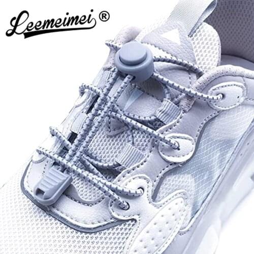 Refle tive Shoelace Stretching Lock lace 20 colors a pair Of Locking Shoe Laces Elastic Sneaker Shoelaces Shoestrings Running