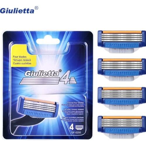 4pcs/lot Shaver Razor Blades Cassette Shaving Blade for Men Face 4-Layer Blades Compatible for Gillettee Mache 3 Machine