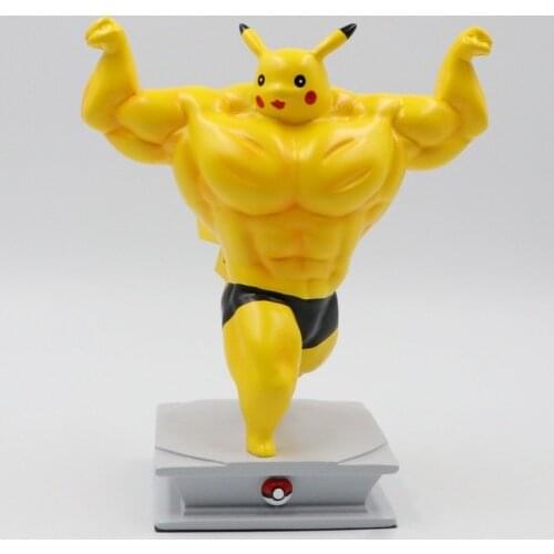 Creative Pokemon Pikachu Hand Made Muscle Man Funny Little Fire Dragon Jennie Turtle Frog Seed Model Blind Box Birthday Gift