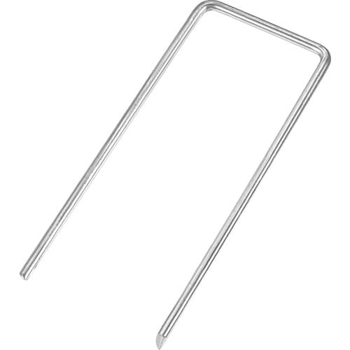 Uxcell U-Shaped Garden Stakes, Galvanized Landscape Staples U Pins Anchor Fence Pegs, 100x40mm(LxW) 3mm Rod Dia Square 25pcs