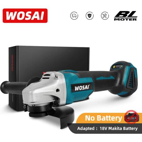 WOSAI MT-Series 20V 125mm Brushless Cordless Angle Grinder Variable Speed Cutting Machine Polisher for Makita Battery