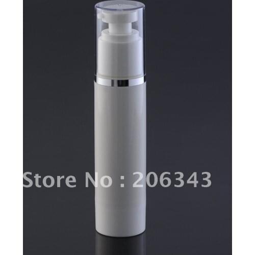 50ml white airless vacuum pump lotion bottle silver line for lotion emulsion serum liquid foundation essence complex recovery