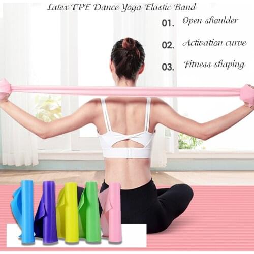 Yoga Pilates Stretch Resistance Band Exercise Fitness Band Training Elastic Exercise Fitness Rubber 150cm natural rubber Gym