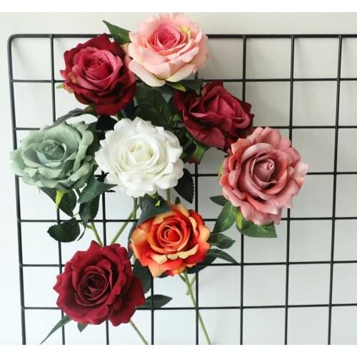 2pcs 8Colors Silk Rose Artificial Silk Flowers For DIY Home Wedding Decoration Party Bouquet Prop