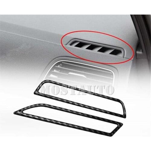 For Volkswagen Golf 7 MK7 Carbon Fiber Dashboard Air Vent Outlet Trim Cover 2013-2018 2pcs Car Accessories Interior Car Decor