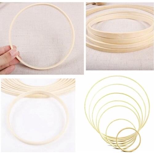 5pcs 9-30cm Bamboo Circle Ring Wooden Round DIY Hoop Tools Bamboo Circle for Wedding Party Home Garden Flower Wreath Decorations