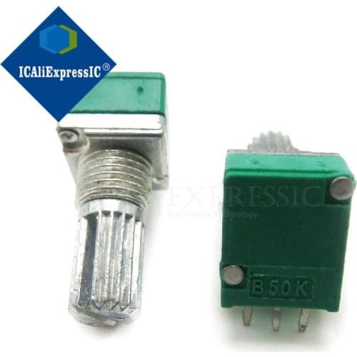 5PCS RK097N 50K single linked potentiometer B50K with a switch audio 3pin shaft 15mm amplifier sealing potentiometer In Stock
