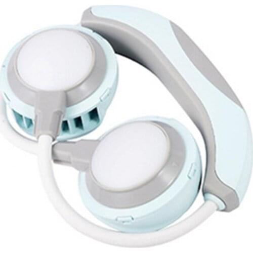 50% Hot Sale Outdoor LED Portable Foldable USB Charging Hand Free Neck Hanging Cooling Fan for Sport Travel