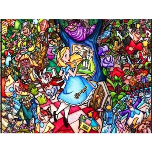 Anime alice diamond painting cartoon princess rhinestone embroidery picture girl diamond dotz toys mosaic art wall sticker decor