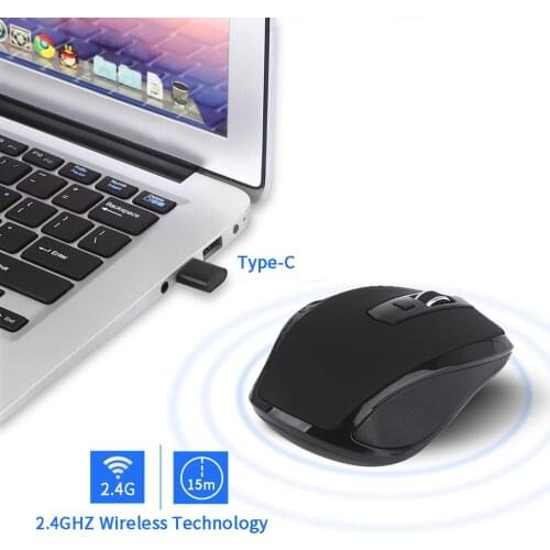 Type-c 1600Dpi 6Key Wireless Optical Mouse Silent Gaming Laptop Desktop Computer Mouse Silent Gaming Mice For Laptop computer