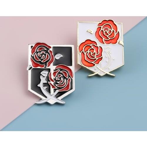 Brooches Attack On Titan Brooch PinGame&Anime Collection Souvenir Pins logo Badge Of Freedom Jewelry Metal Clothing Accessories